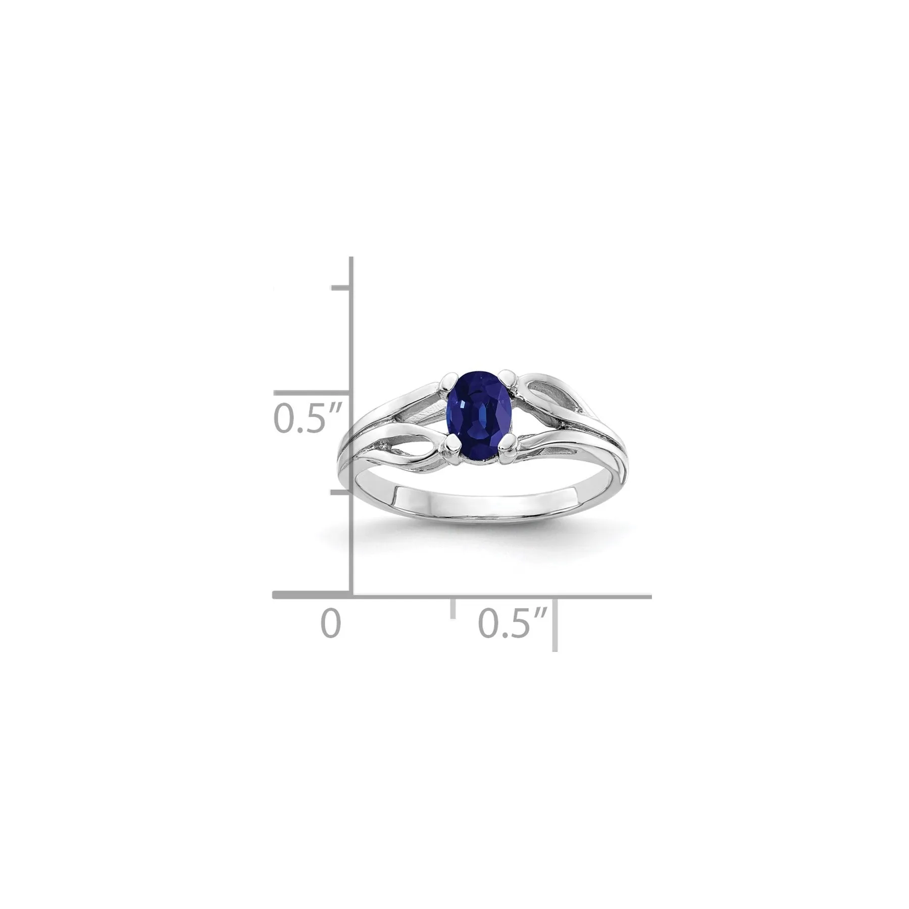 0.65 Ct Oval Blue Sapphire Prong 14K White Gold Filigree Solitaire Ring sold by Zulily product image thumbnail 3