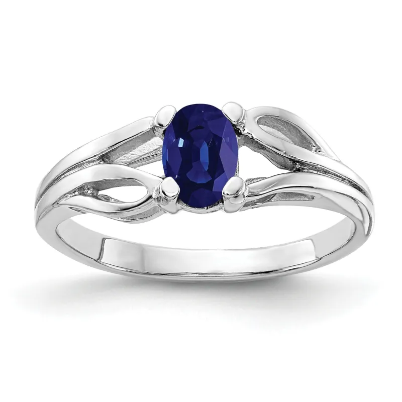 0.65 Ct Oval Blue Sapphire Prong 14K White Gold Filigree Solitaire Ring made by Zulily