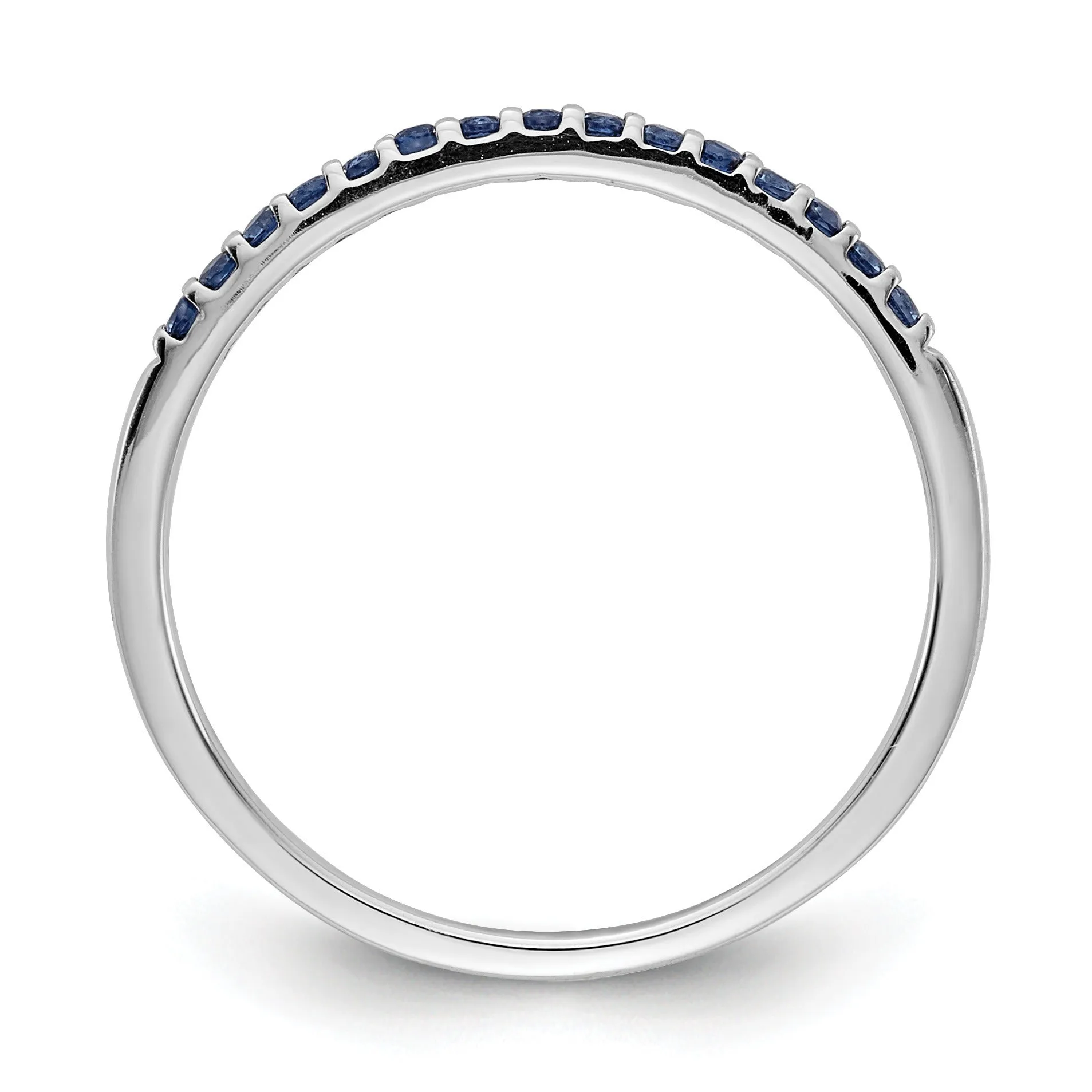 0.24 Ct Round Blue Sapphire Prong White Gold Half Eternity Ring sold by Zulily product image thumbnail 3