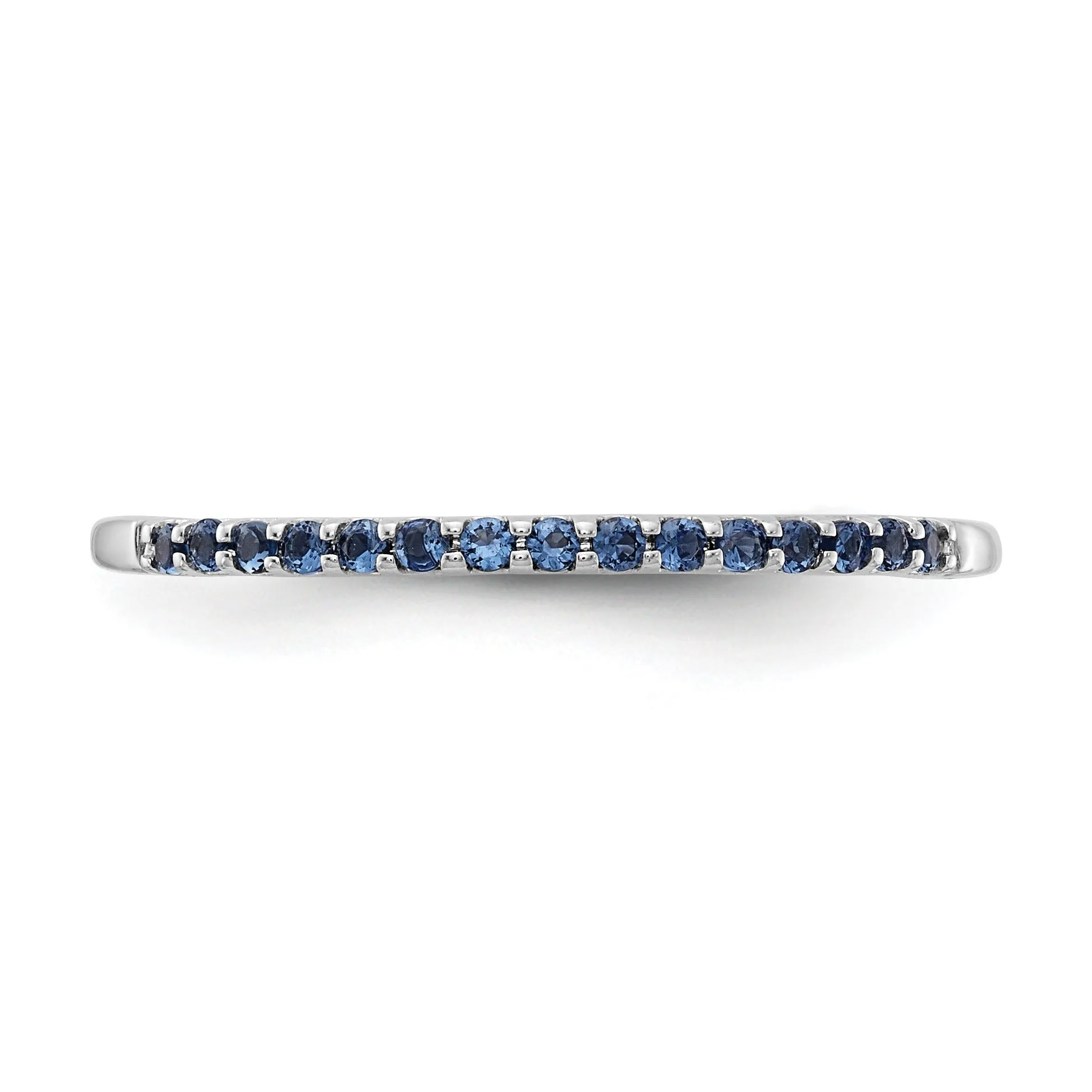 0.24 Ct Round Blue Sapphire Prong White Gold Half Eternity Ring sold by Zulily product image thumbnail 4