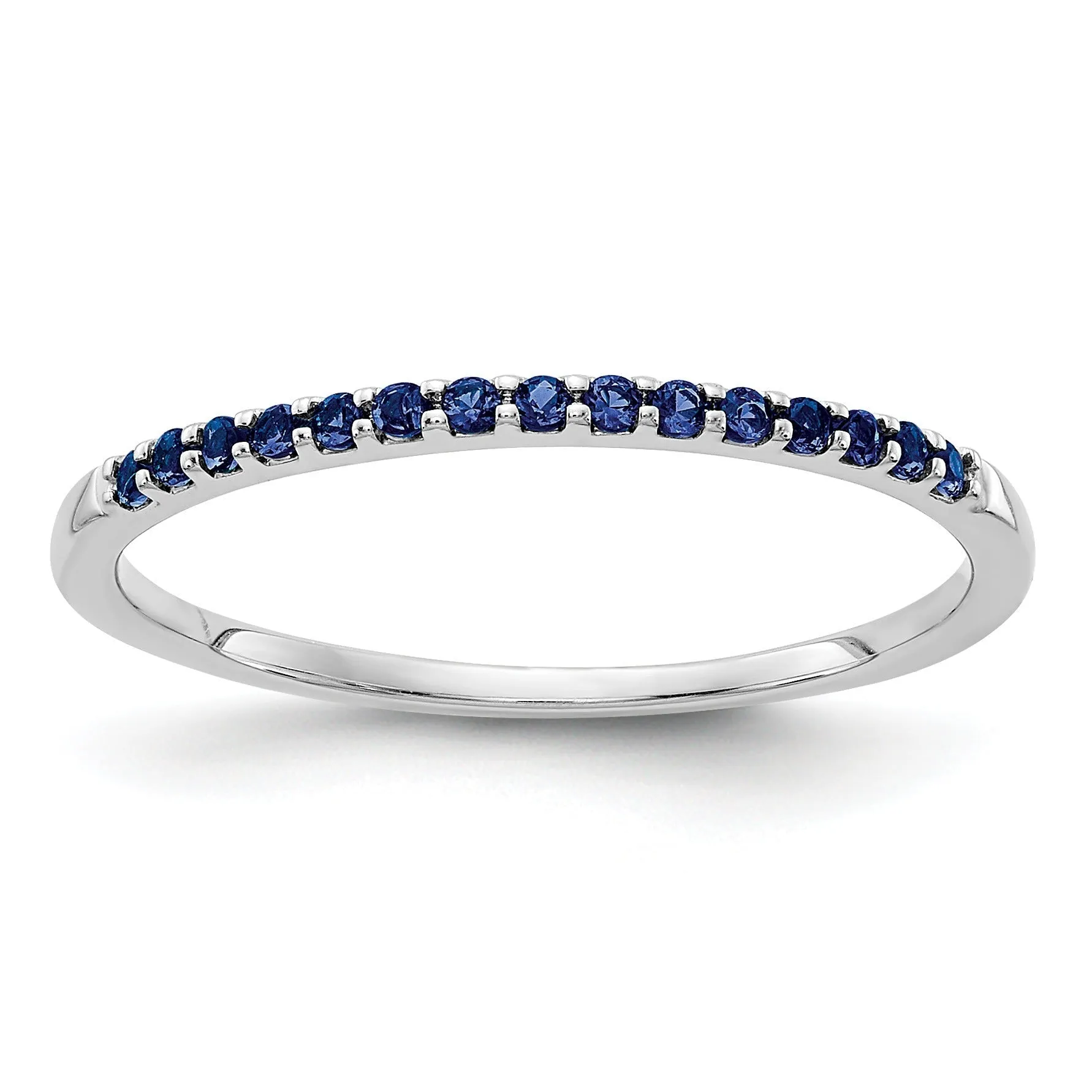 0.24 Ct Round Blue Sapphire Prong White Gold Half Eternity Ring sold by Zulily
