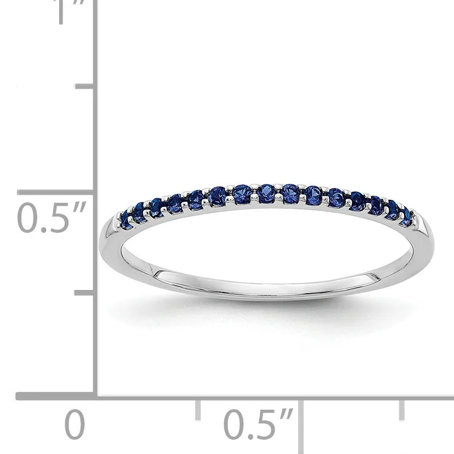 0.24 Ct Round Blue Sapphire Prong White Gold Half Eternity Ring sold by Zulily product image thumbnail 5