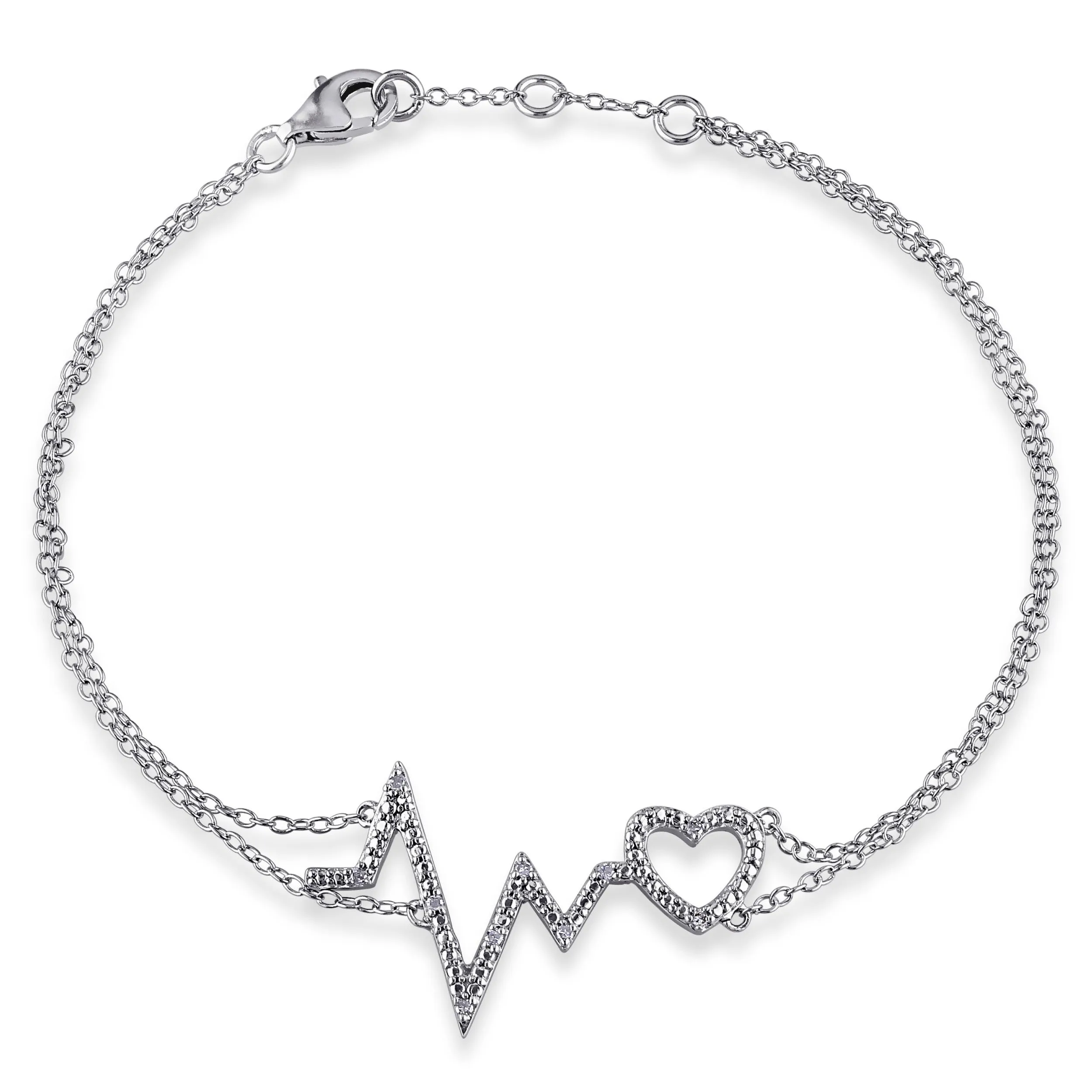 Sofia B. Diamond Accent Heartbeat Bracelet Sterling Silver sold by Zulily
