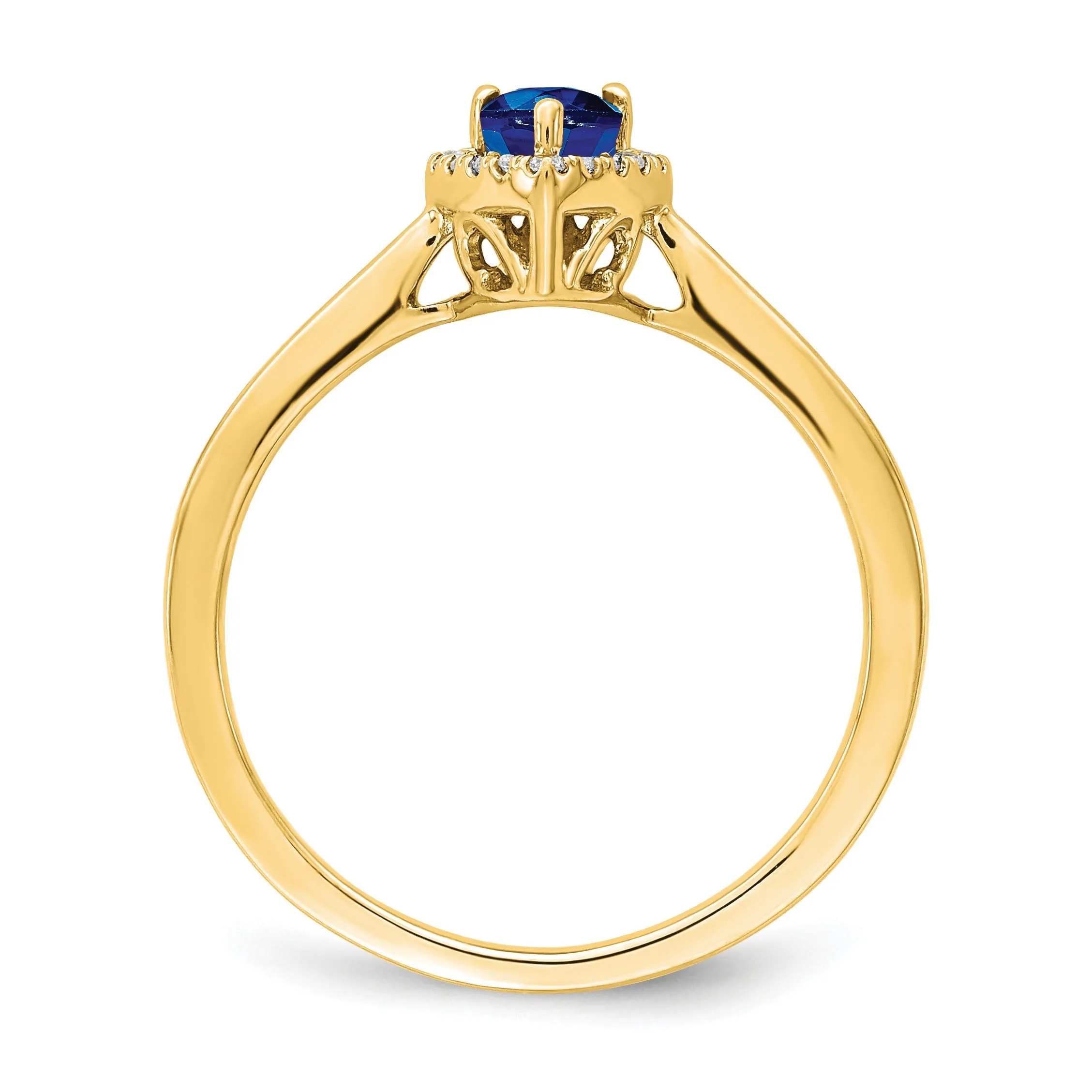 0.5 Ct Pear Blue Sapphire and Diamond 14K Gold Halo Teardrop Ring sold by Zulily product image thumbnail 3