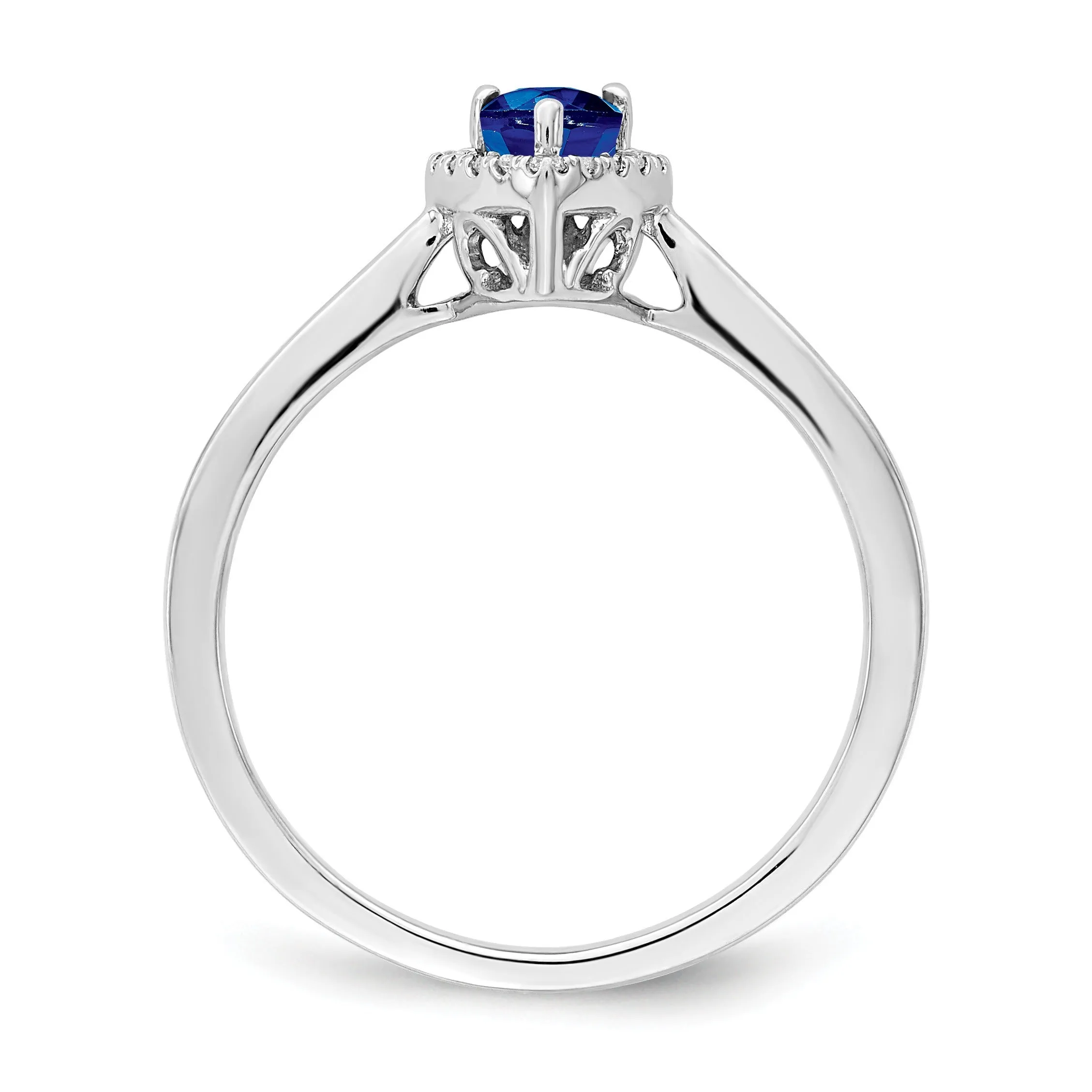 0.5 Ct Pear Blue Sapphire and Diamond 14K Gold Halo Teardrop Ring sold by Zulily product image thumbnail 4