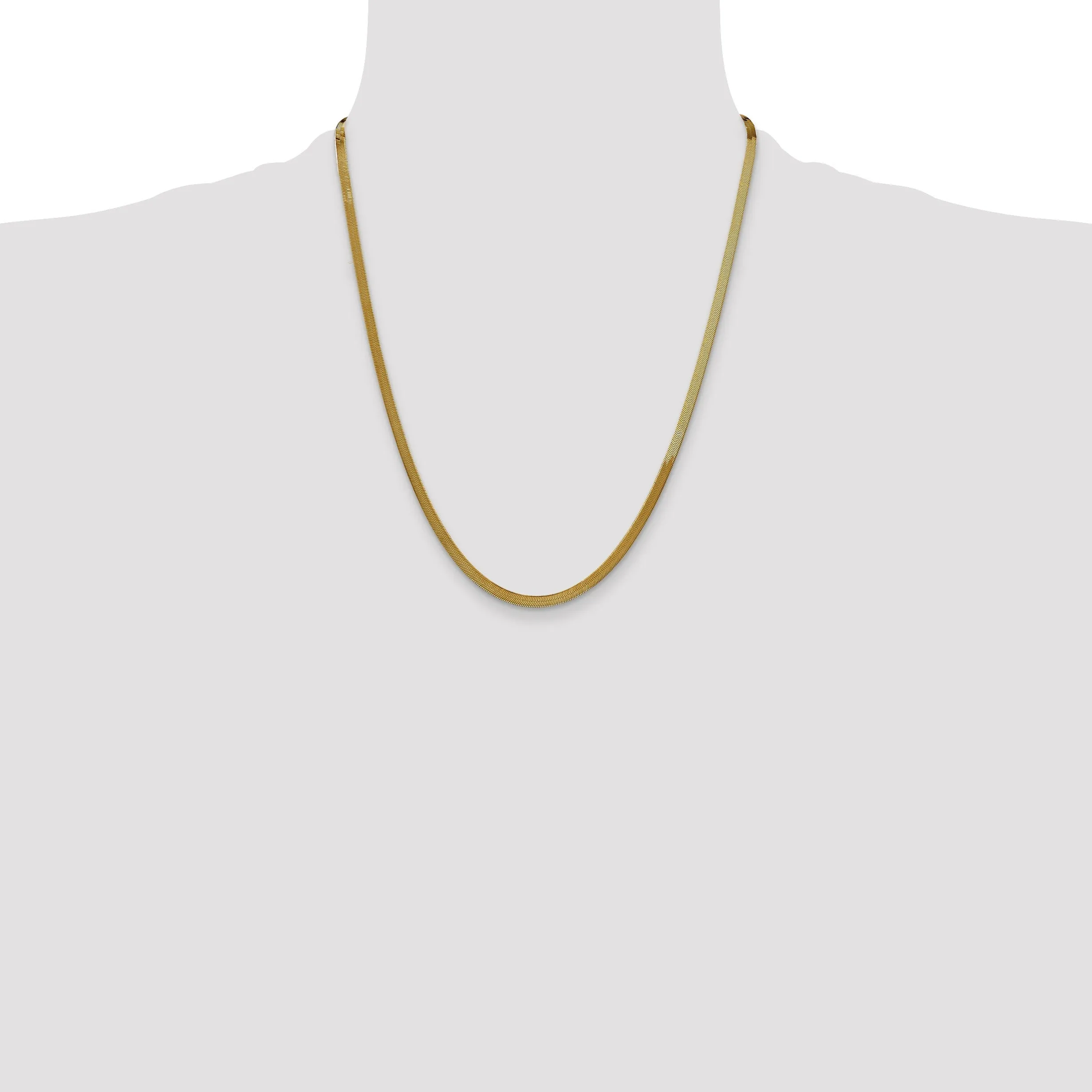 14k Yellow Gold Silky Herringbone Chain for Men sold by Zulily product image thumbnail 4