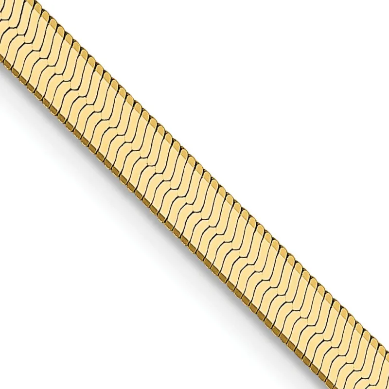 14k Yellow Gold Silky Herringbone Chain for Men made by Zulily