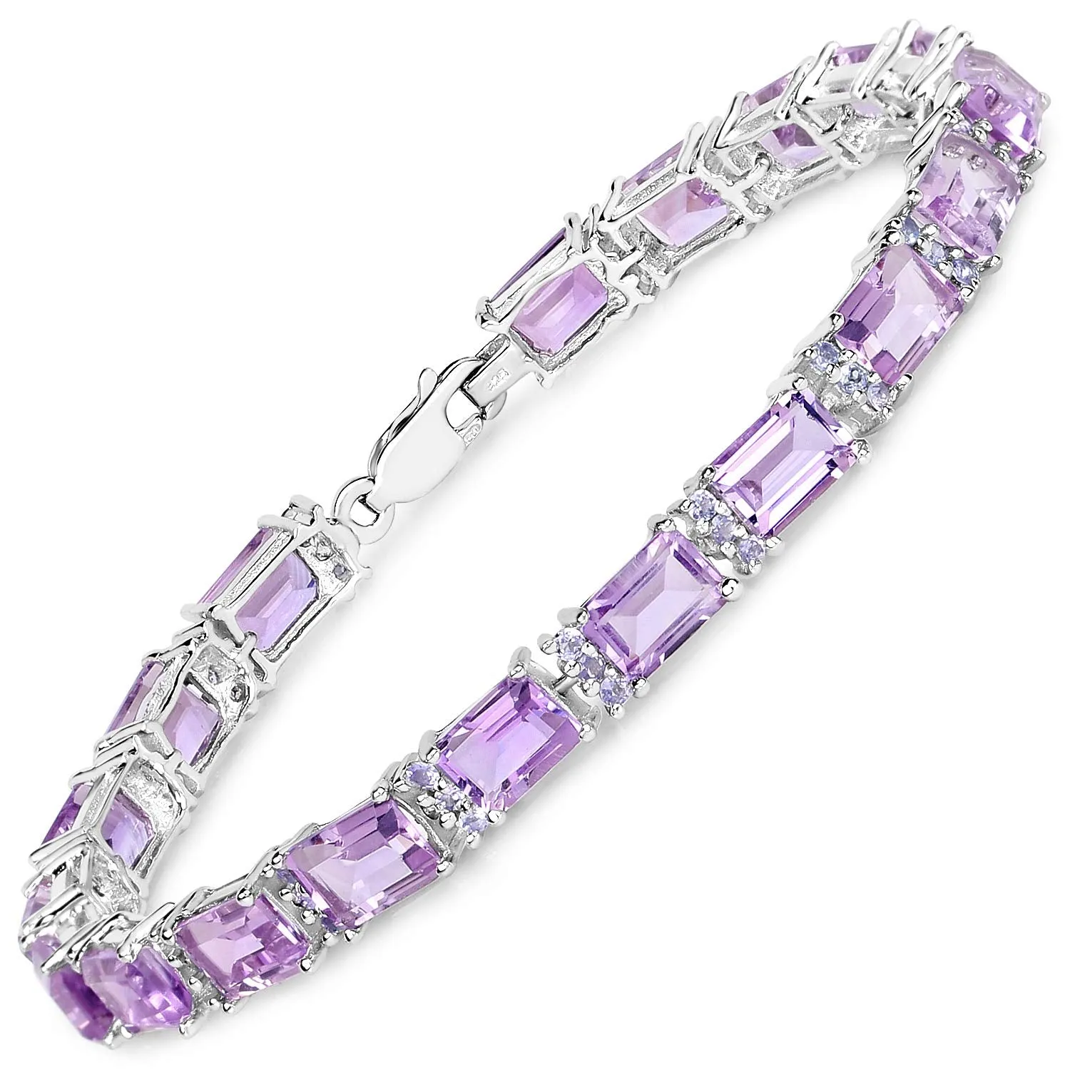Octagon Purple Amethyst Prong Silver Tennis Bracelet sold by Zulily product image thumbnail 3