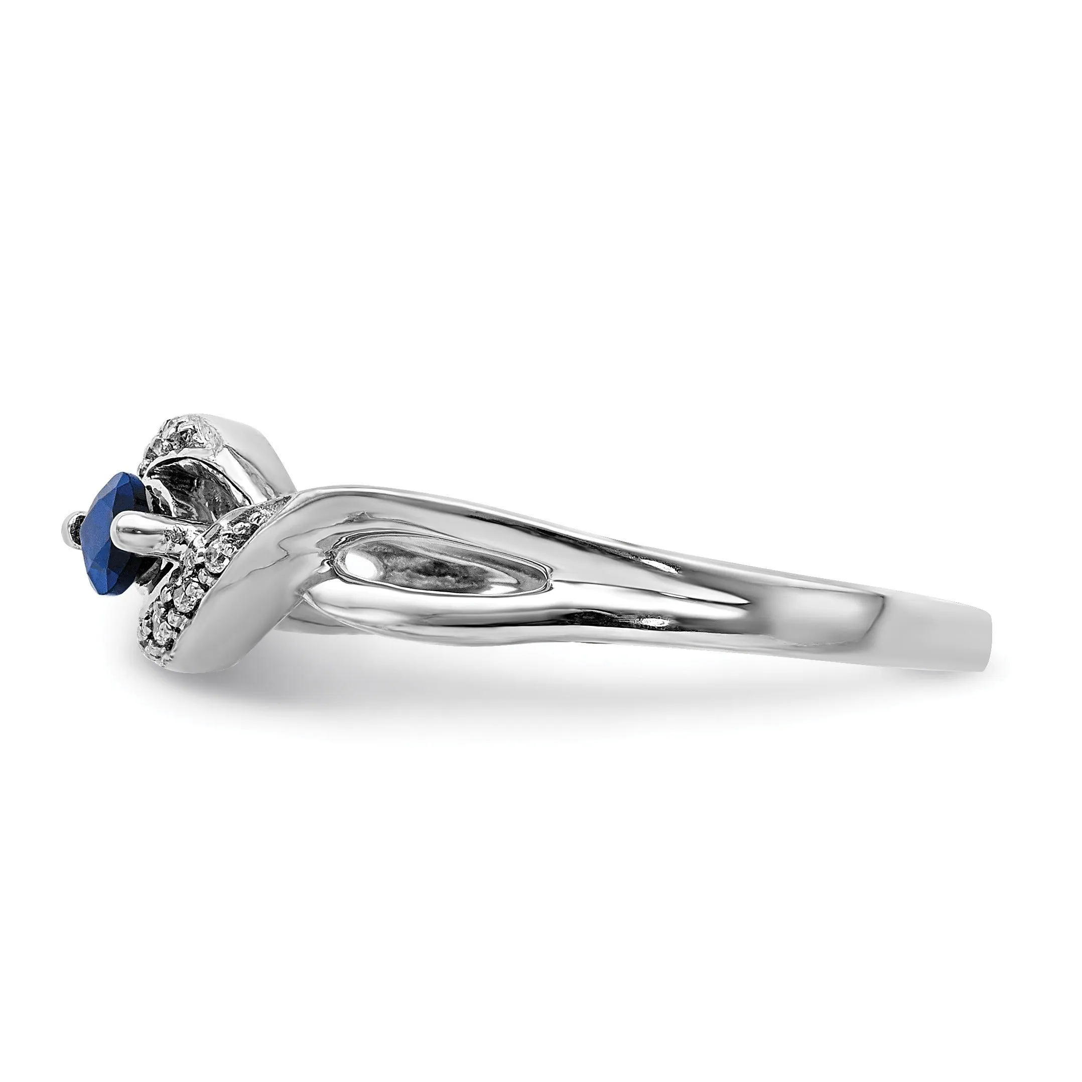 0.29 Ct. Blue Marquise Sapphire & Diamond Prong Pavé 14K White Gold East-West Bypass Ring sold by Zulily product image thumbnail 4