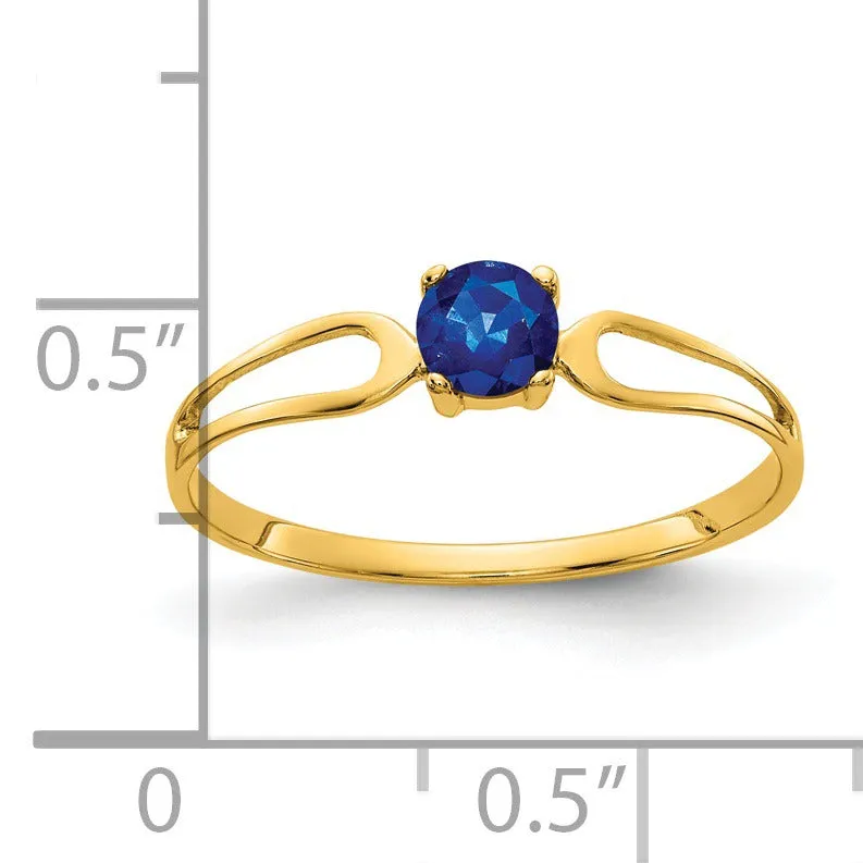 0.35 Ct Round Blue Sapphire Prong 14K Yellow Gold Open Split-Shank Solitaire Ring sold by Zulily product image thumbnail 3
