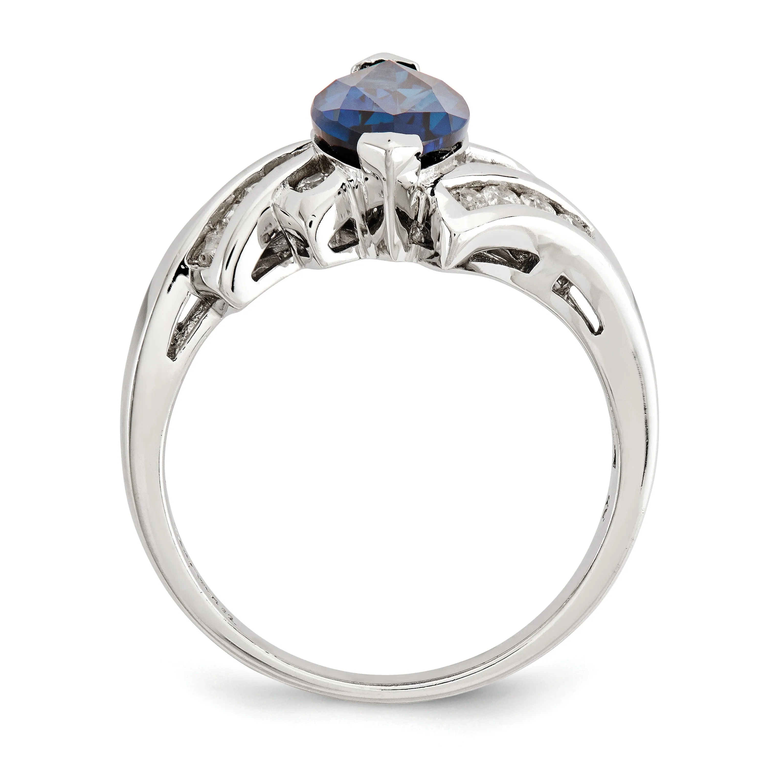 Marquise Blue Lab Created Sapphire Prong Sterling Silver Bypass Statement Ring sold by Zulily product image thumbnail 2