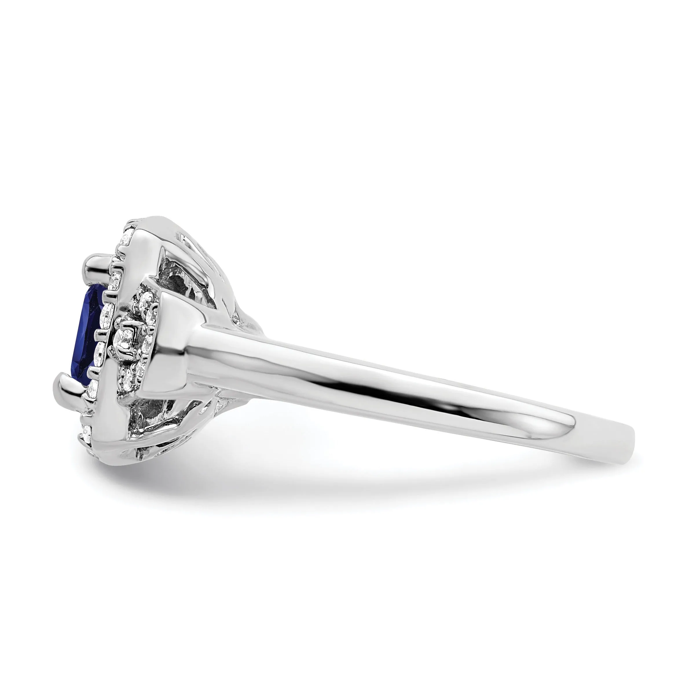 2 Ct Cushion Blue Created Sapphire & Lab Diamond Prong 10K White Gold Halo Ring sold by Zulily product image thumbnail 5