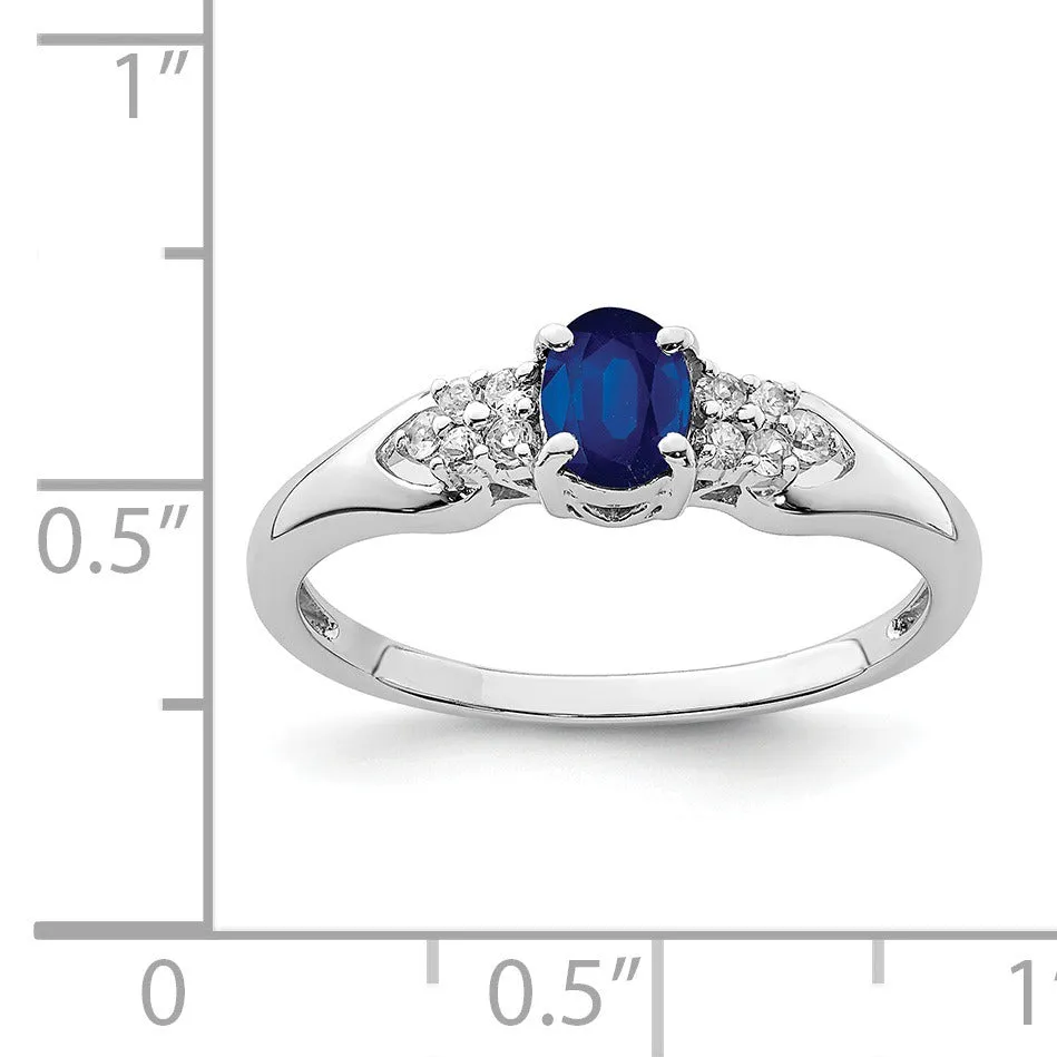 0.52 Ct Oval Blue Sapphire Prong Rhodium Plated Silver Cluster Ring sold by Zulily product image thumbnail 5