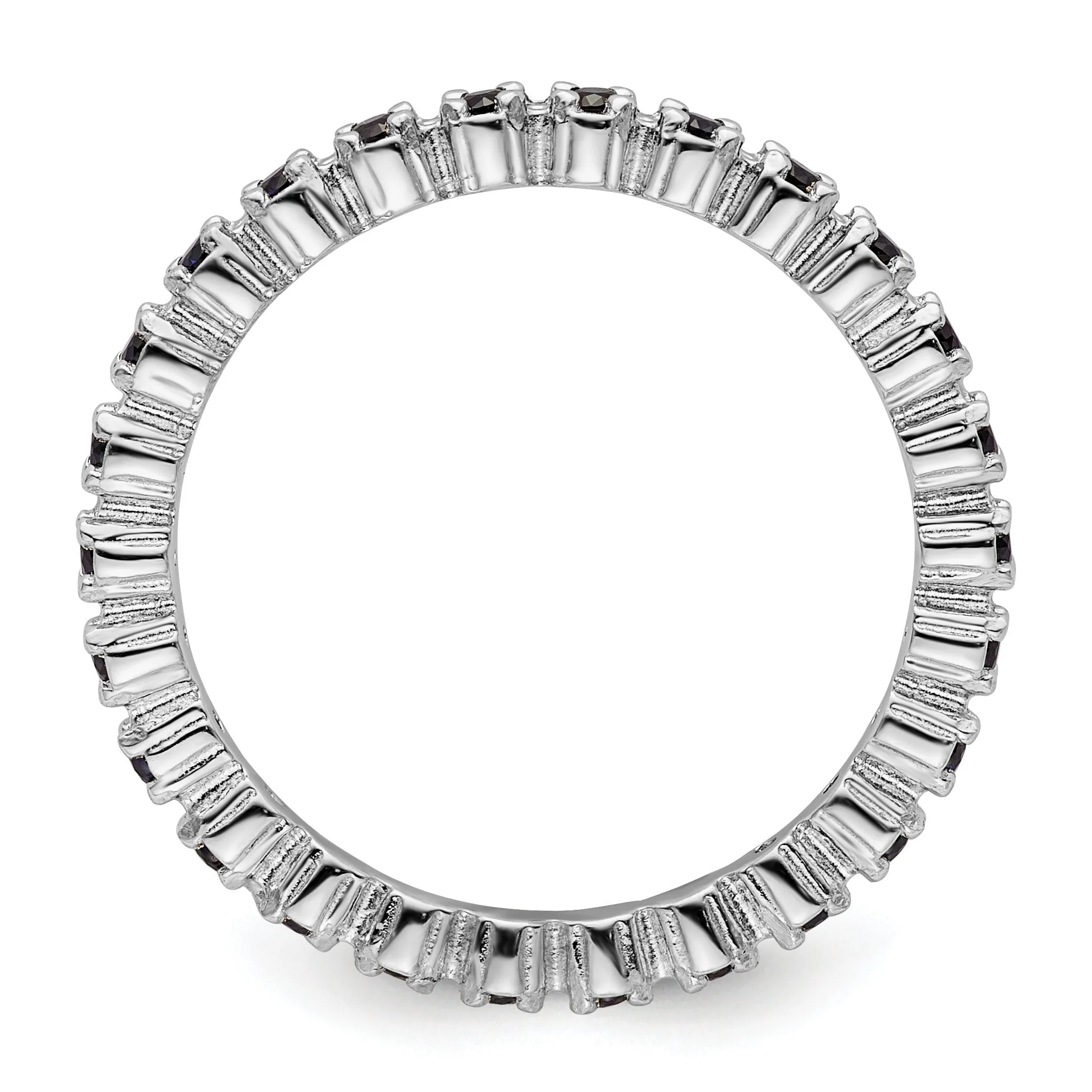 0.47 Ct Round Created Blue Sapphire Prong Silver Stackable Eternity Ring sold by Zulily product image thumbnail 4