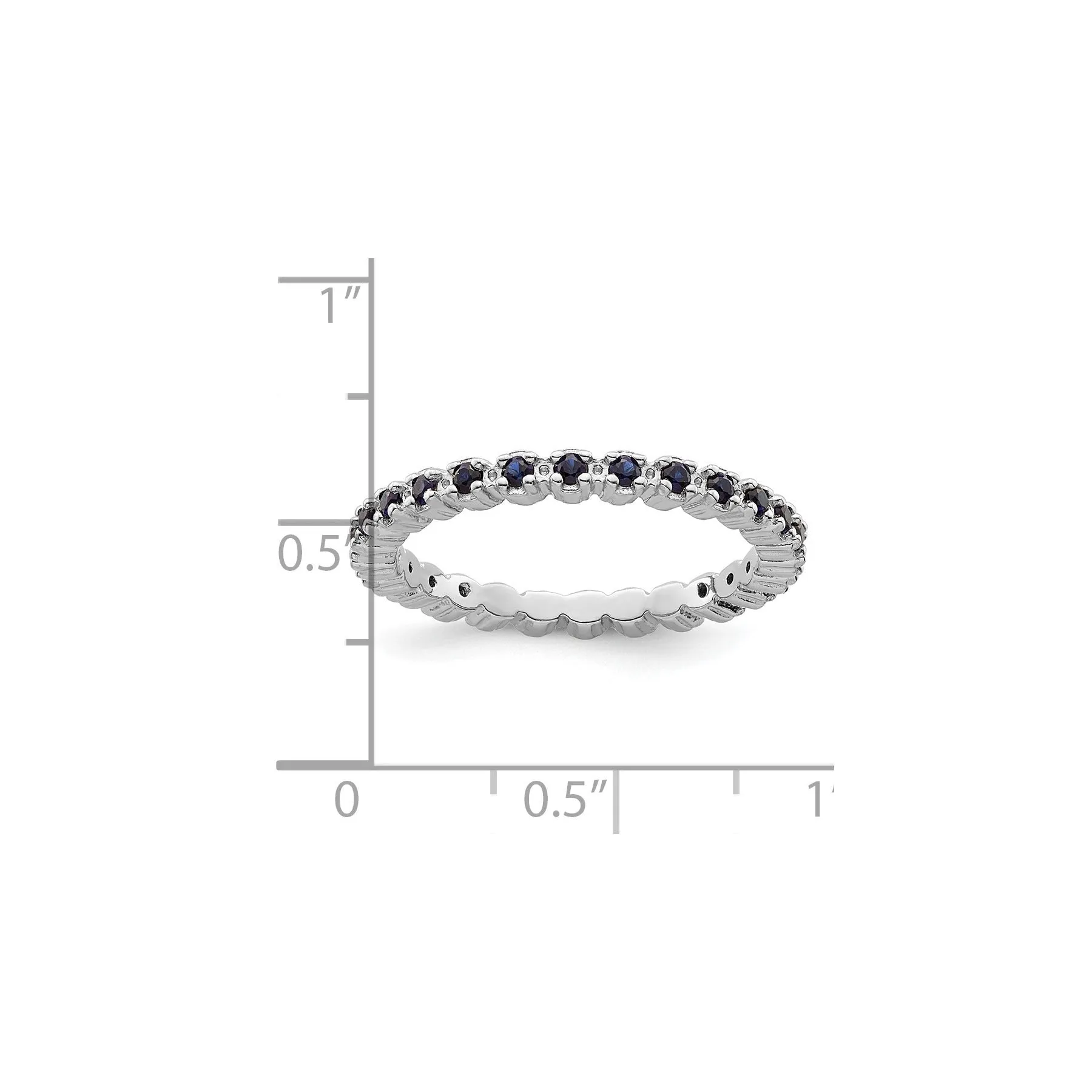 0.47 Ct Round Created Blue Sapphire Prong Silver Stackable Eternity Ring sold by Zulily product image thumbnail 5