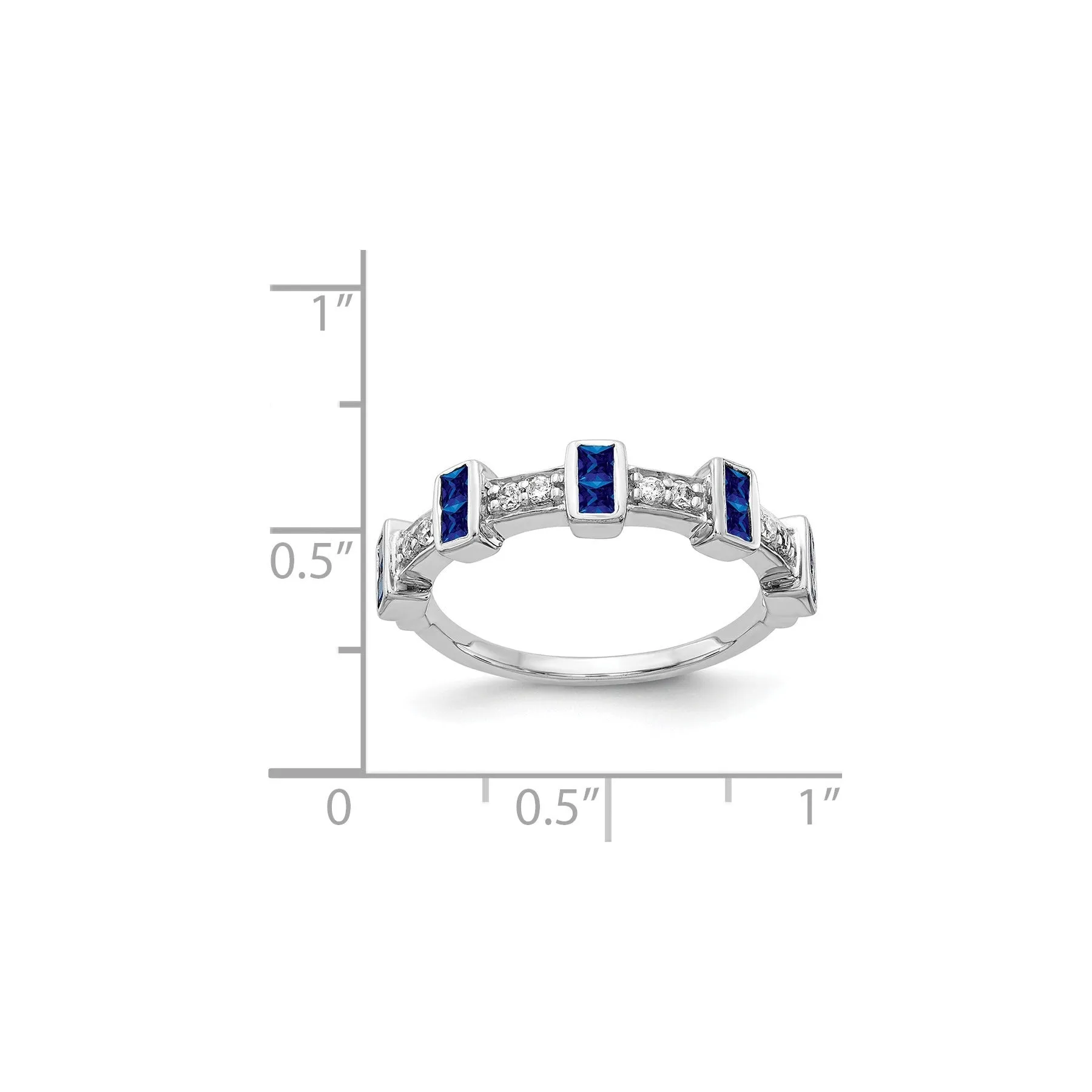 1 Ct Blue Princess-Cut Sapphire Diamond Channel 14k White Gold Fancy Ring sold by Zulily product image thumbnail 3