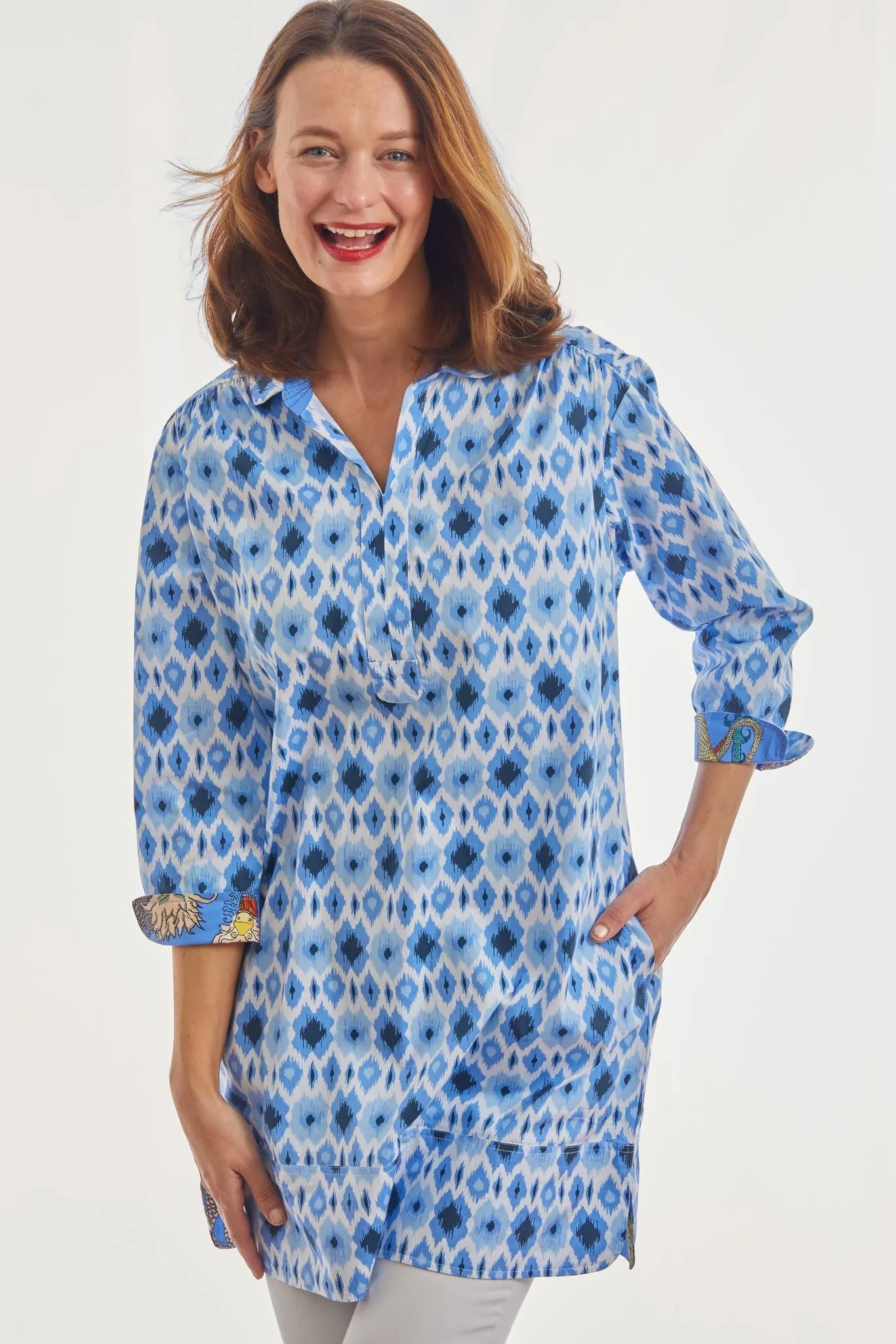Vail Tunic Blue Ikat Print sold by Zulily product image thumbnail 3