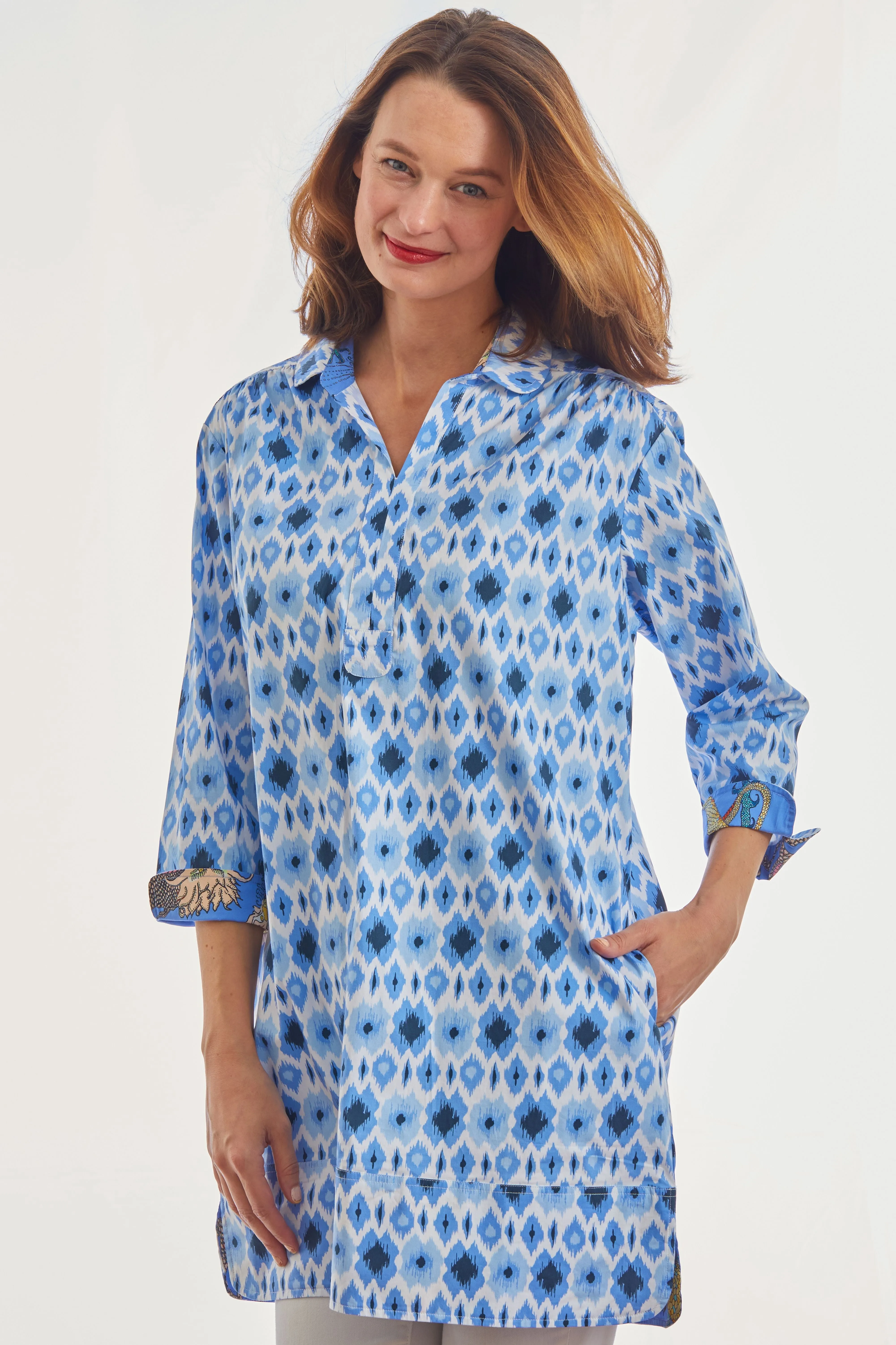 Vail Tunic Blue Ikat Print sold by Zulily product image thumbnail 4