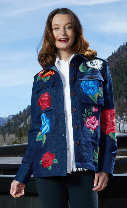 Embroidered Denim Jacket made by Zulily