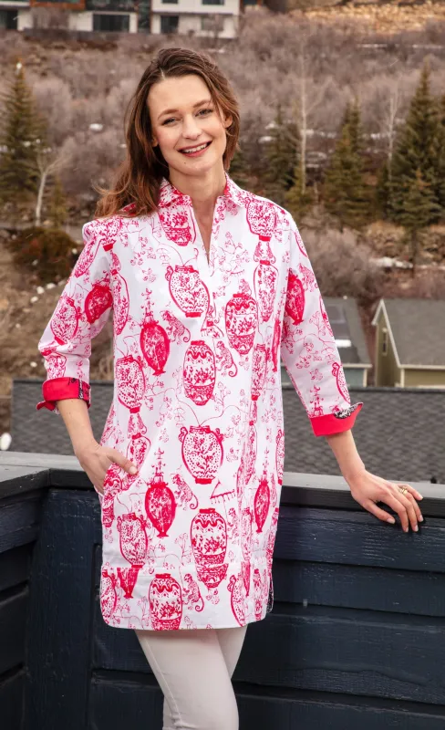 Vail Tunic Pink White Chinoiserie made by Zulily