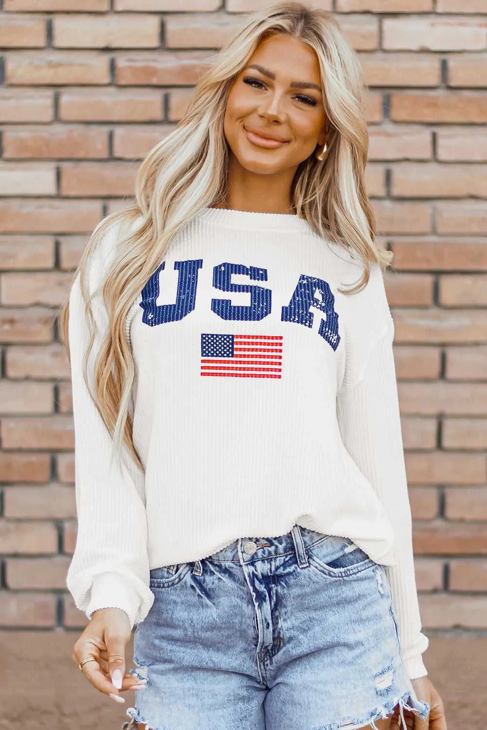 Threaded Pear Cadence USA Flag Top sold by Zulily