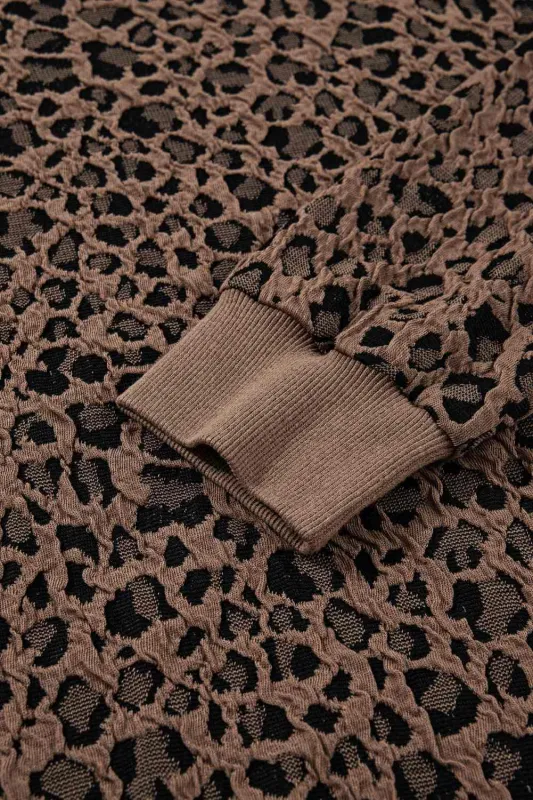 Threaded Pear Annie Ribbed Trim Leopard Top made by Threaded Pear