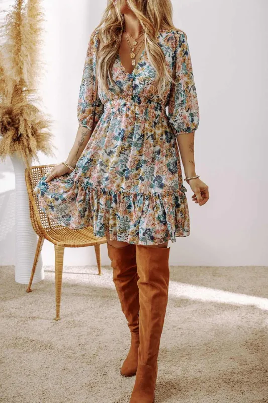 Threaded Pear Amira High Waist Ruffled Dress made by Threaded Pear