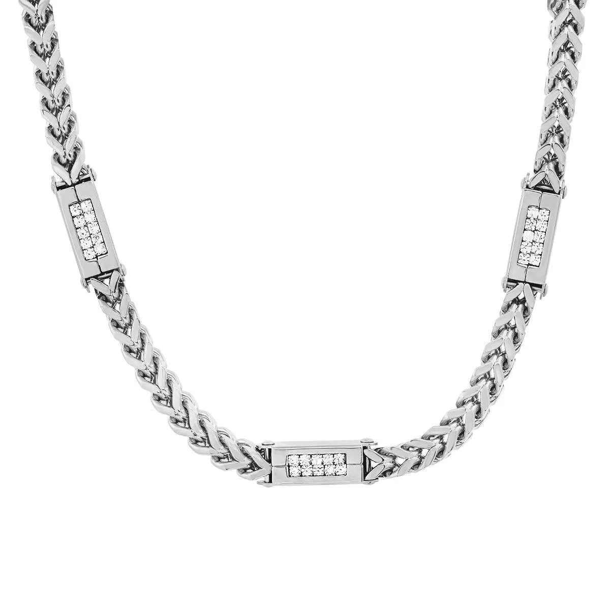 18K Gold Plated Franco Chain Necklace with Simulated Diamonds sold by Zulily product image thumbnail 3