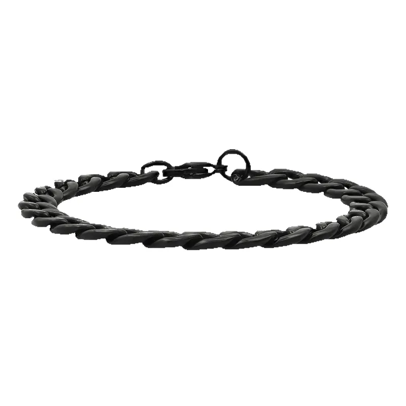 Black Ion Plated Cuban Link Bracelet made by Zulily