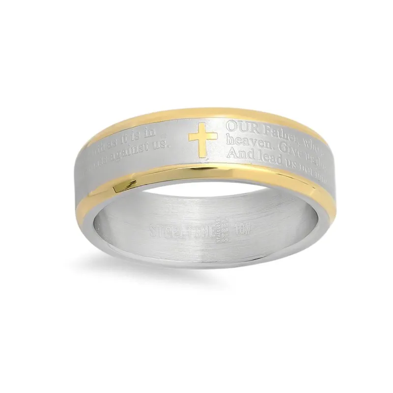 Two Tone Lords Prayer Ring made by Zulily