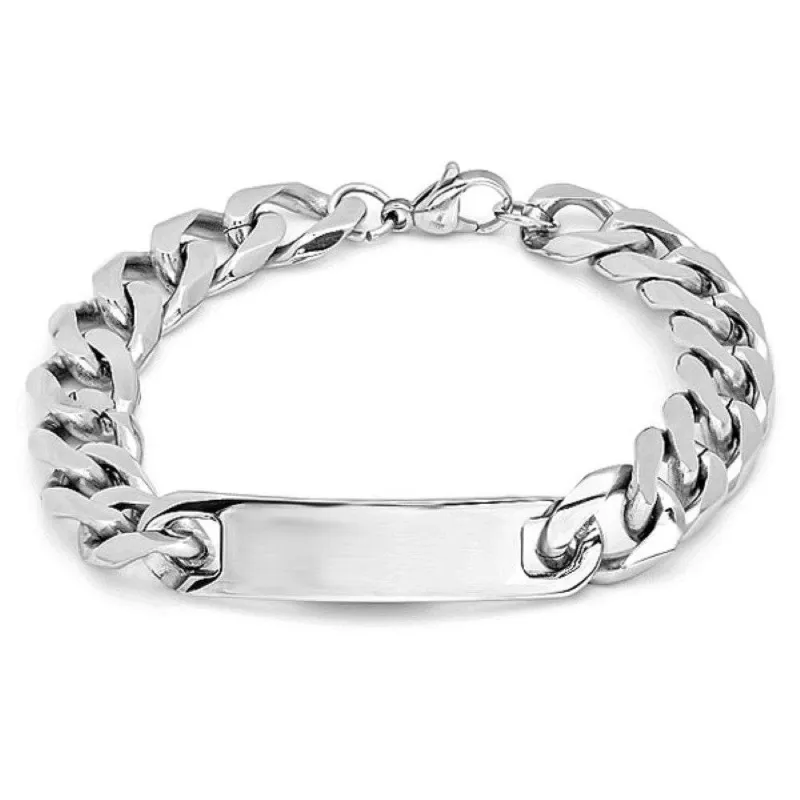 Classic XL Cuban Link ID Bracelet made by Zulily