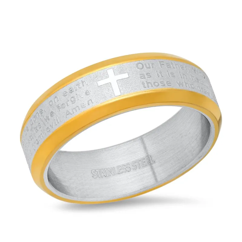 Two Tone Lord's Prayer Ring made by Zulily