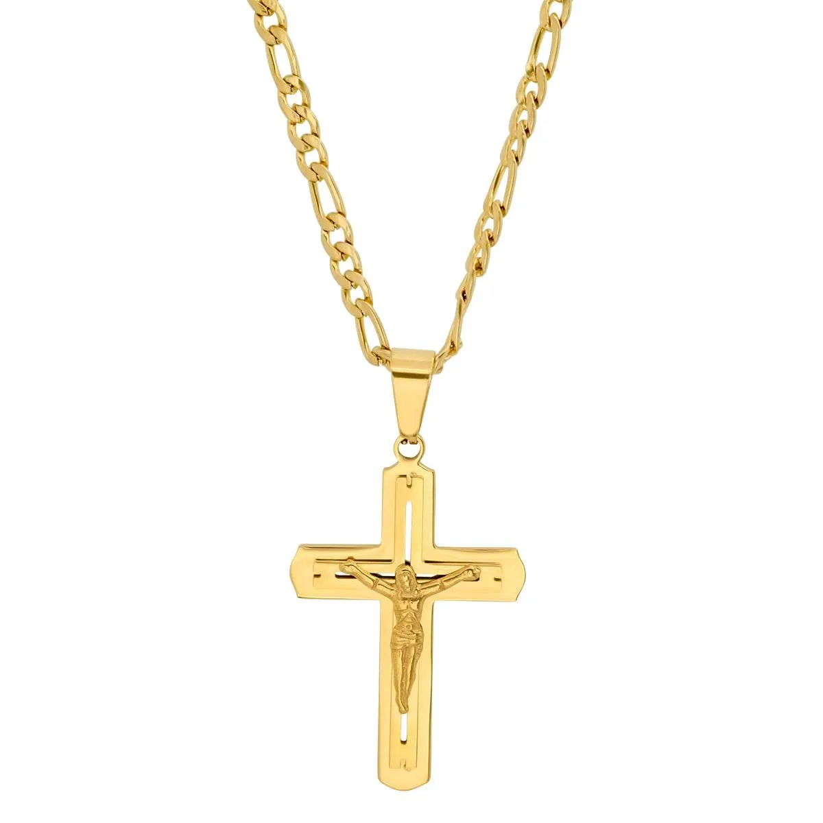 Crucifix Pendant on Figaro Chain sold by Zulily product image thumbnail 5