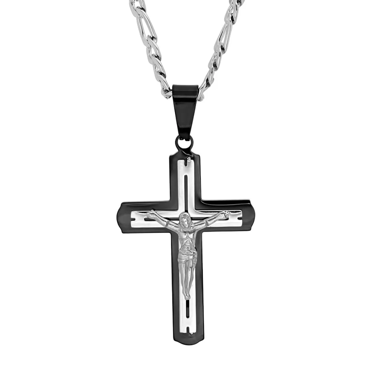 Crucifix Pendant on Figaro Chain sold by Zulily product image thumbnail 3