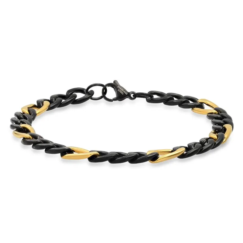 Two Tone Figaro Chain Bracelet made by Zulily