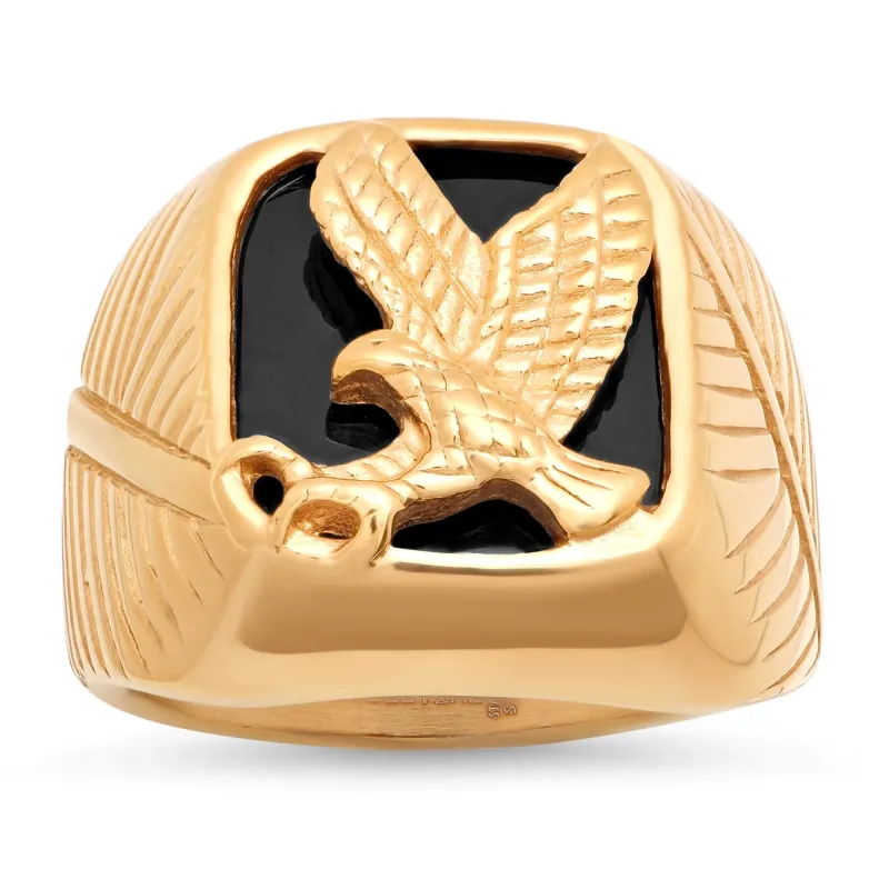 Black Onyx Eagle Statement Ring made by Zulily