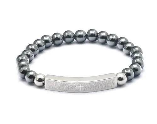 Lord's Prayer Hematite Beaded Stretch Bracelet sold by Zulily