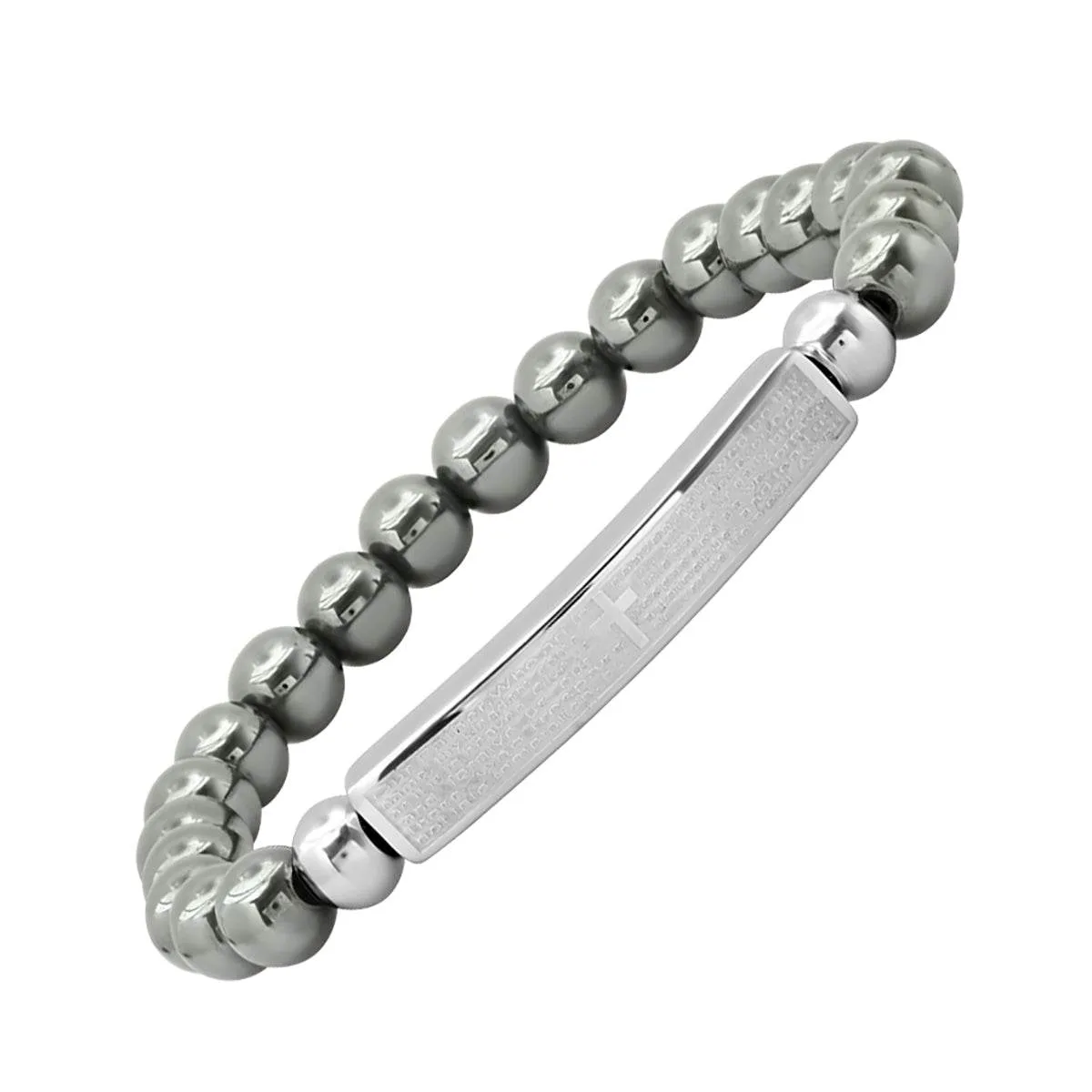 Lord's Prayer Hematite Beaded Stretch Bracelet sold by Zulily product image thumbnail 2