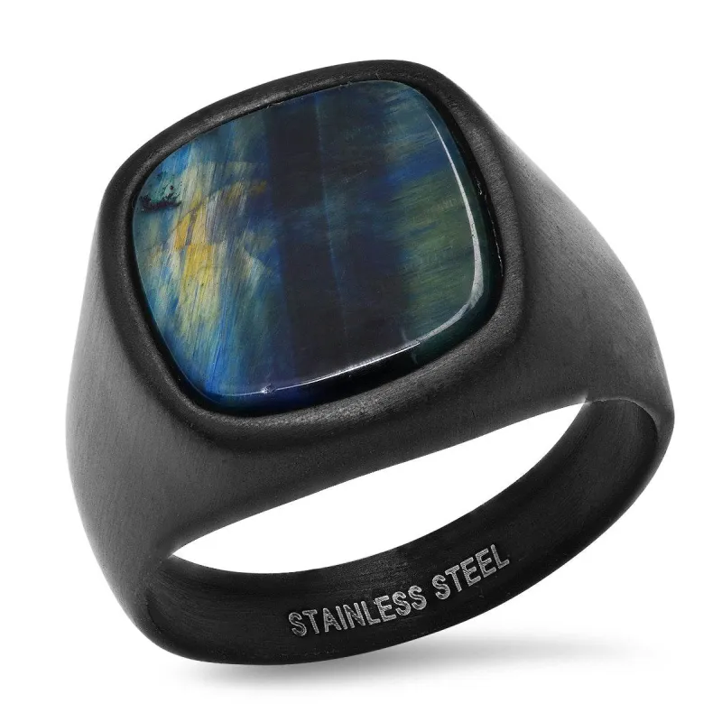Blue Tiger Eye Statement Ring made by Zulily