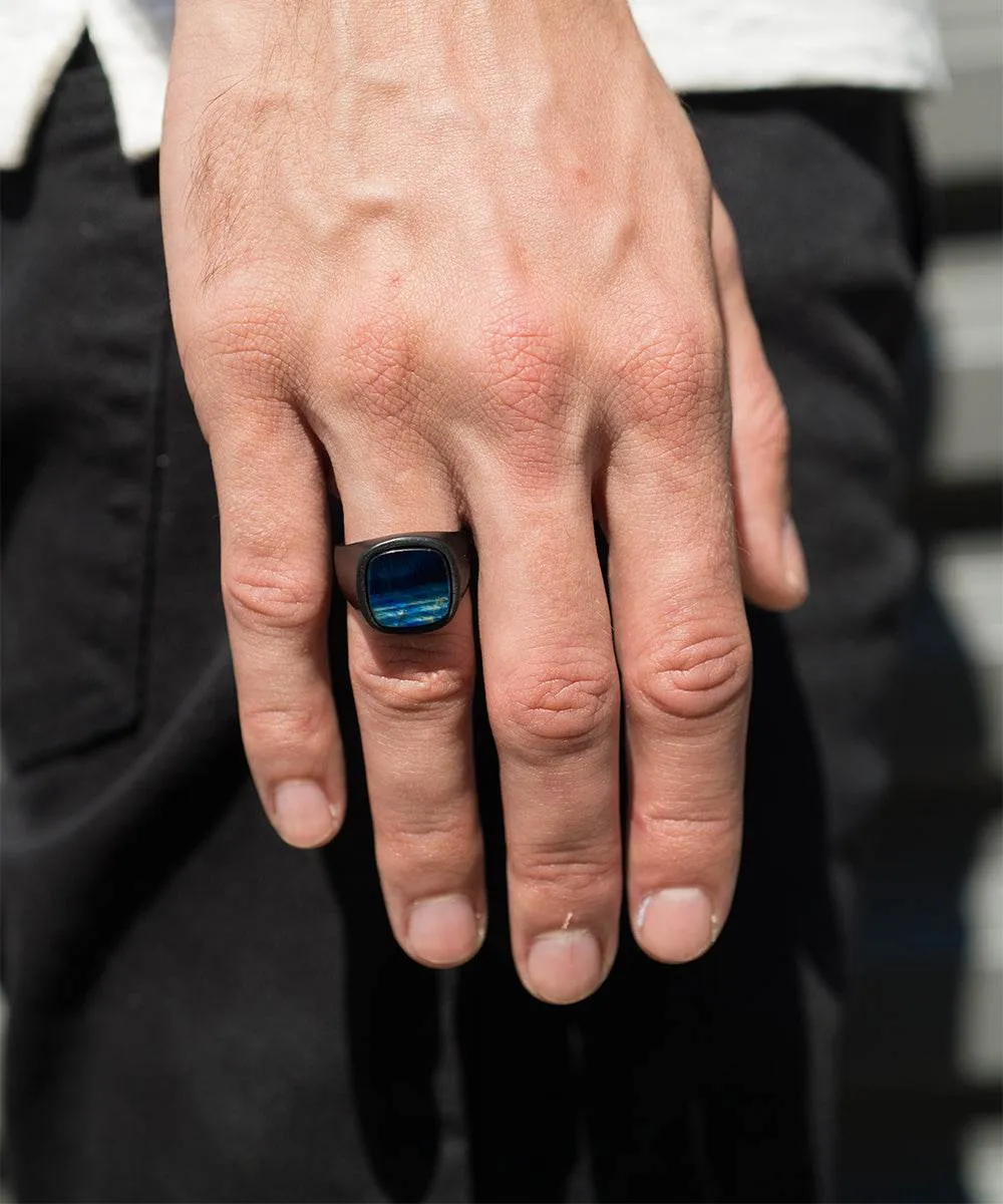 Blue Tiger Eye Statement Ring sold by Zulily product image thumbnail 2