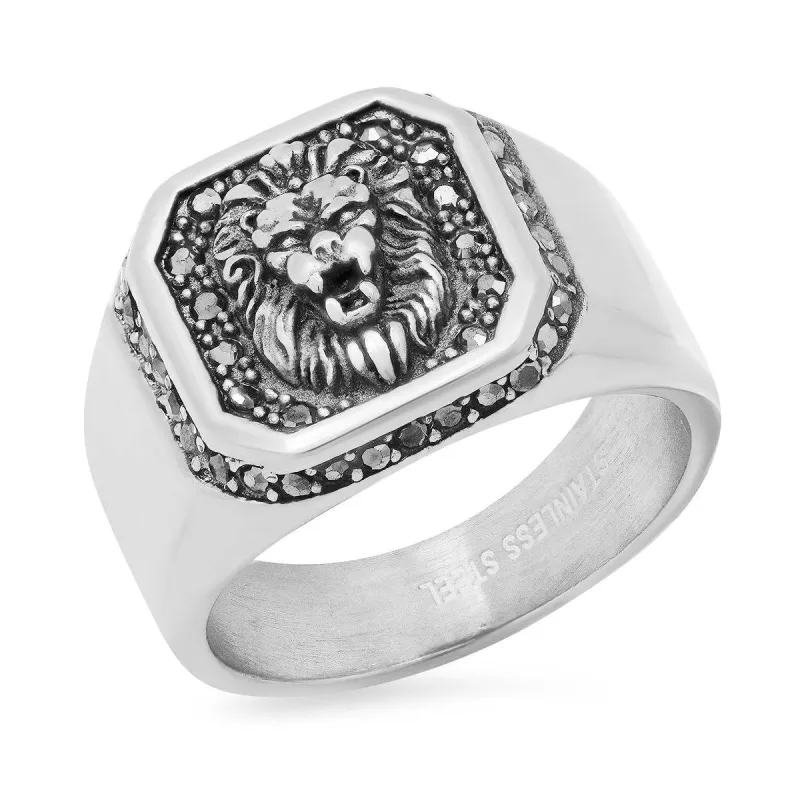 Lion's Head Stone Accented Statement Ring made by Zulily