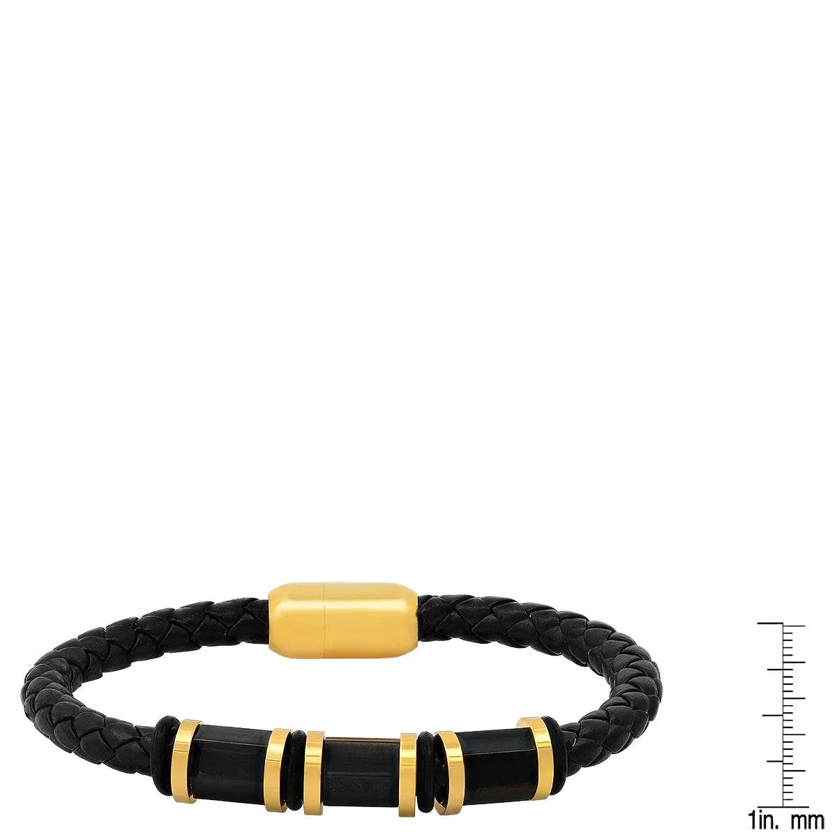 Black Braided Simulated Onyx Leather Bracelet sold by Zulily product image thumbnail 3