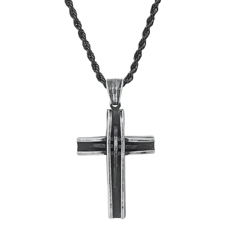 Oxidized Vintage Accent Cut Cross Necklace made by Zulily