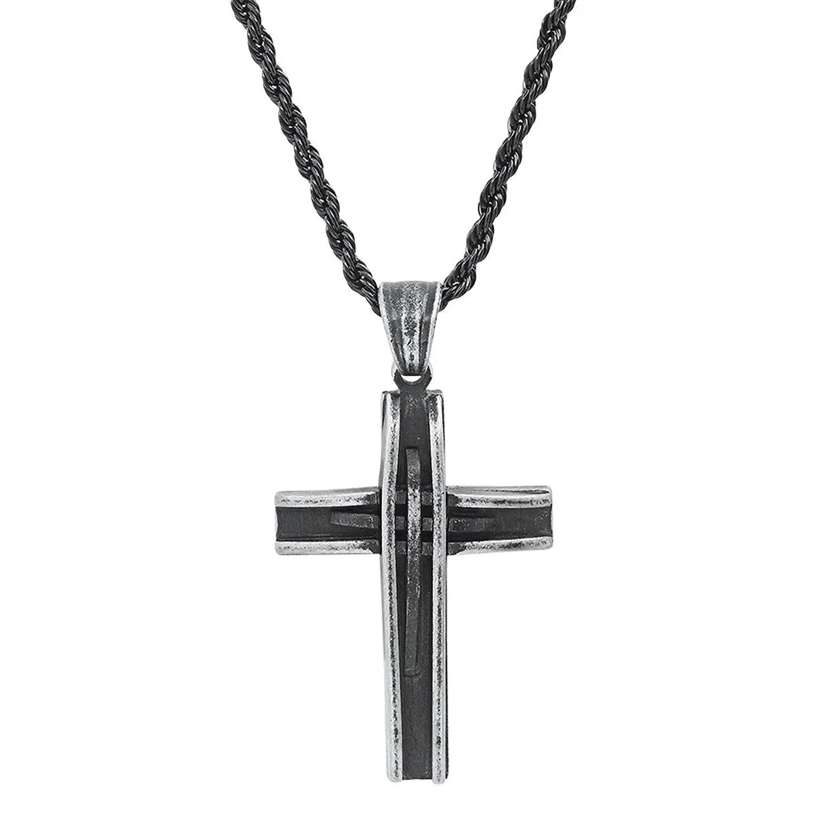 Oxidized Vintage Accent Cut Cross Necklace sold by Zulily