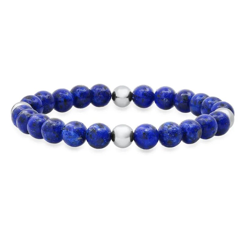 Lapis Beaded Stretch Bracelet made by Zulily