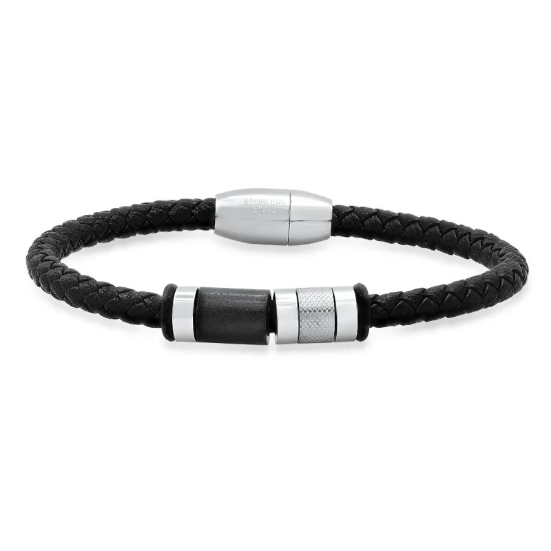 Ying Yang Braided Leather Bracelet made by Zulily