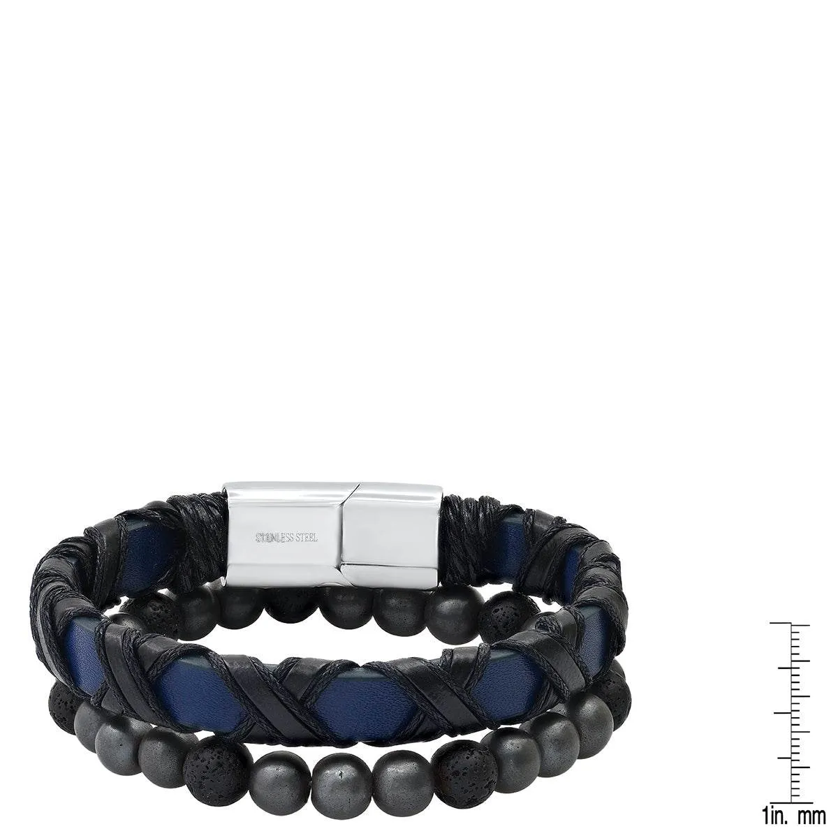 Criss Cross Leather + Lava Bracelet Stack sold by Zulily product image thumbnail 3