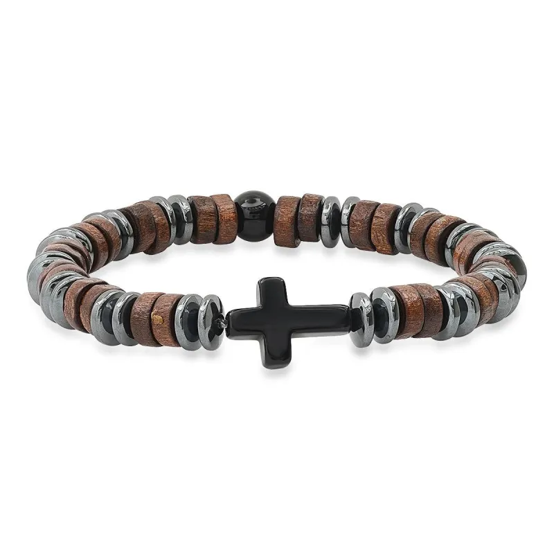 Tri-Element Beaded Cross Bracelet made by Zulily