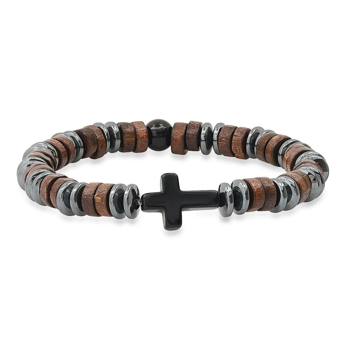 Tri-Element Beaded Cross Bracelet sold by Zulily