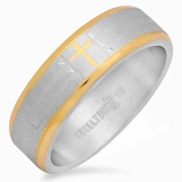 Two-Tone Lord's Prayer Ring in Spanish sold by Zulily product image thumbnail 2